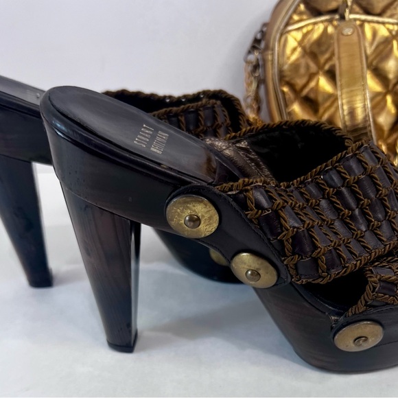 Stuart Weitzman rich brown plate on heels very comfy & sexy size 7 w/gold detail - Picture 8 of 10